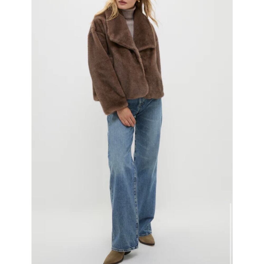 NWT Tuckernuck HYACINTH HOUSE Brown Faux Fur Haddon Jacket XXL - Picture 4 of 6